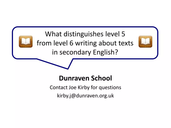 dunraven school contact joe kirby for questions kirby j@dunraven org uk