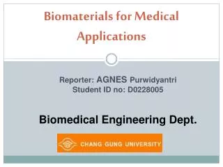Biomaterials for Medical Applications