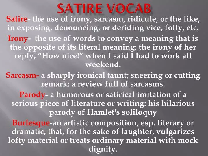 satire vocab