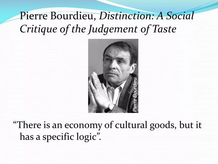 PDF) Distinction A Social Critique of the Judgement of Taste