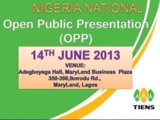 Open Public Presentation (OPP)