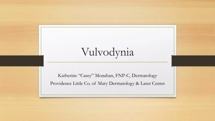 vulvodynia