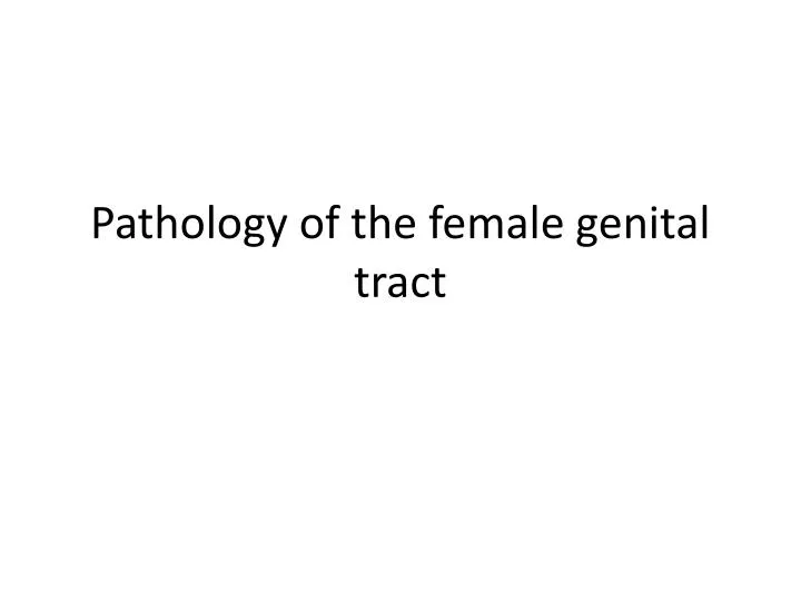pathology of the female genital tract