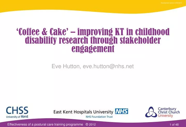 coffee cake improving kt in childhood disability research through stakeholder engagement
