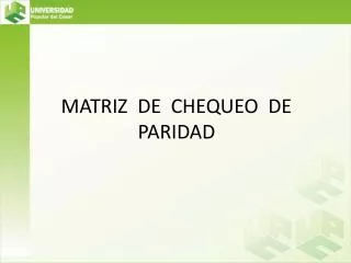 matriz de chequeo de paridad