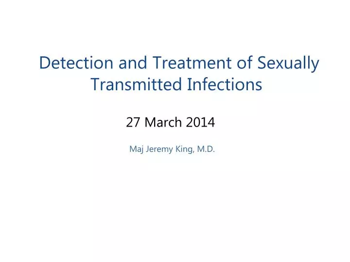 detection and treatment of sexually transmitted infections