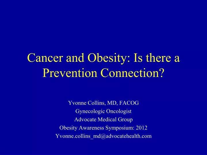 cancer and obesity is there a prevention connection