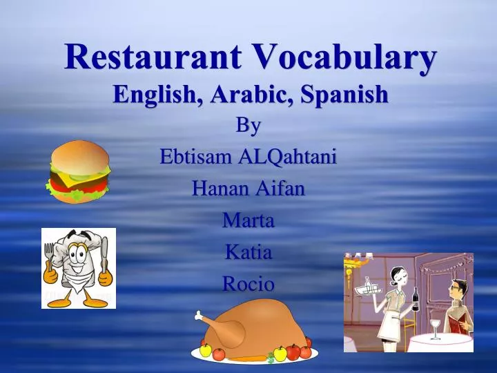 restaurant vocabulary english arabic spanish