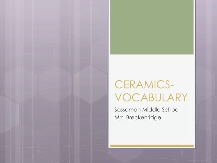 ceramics vocabulary
