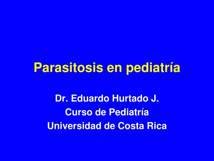 parasitosis en pediatr a