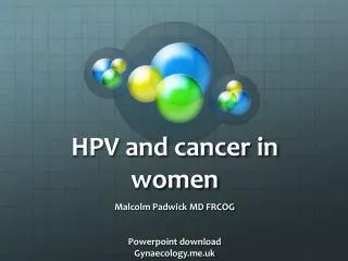 HPV and cancer in women