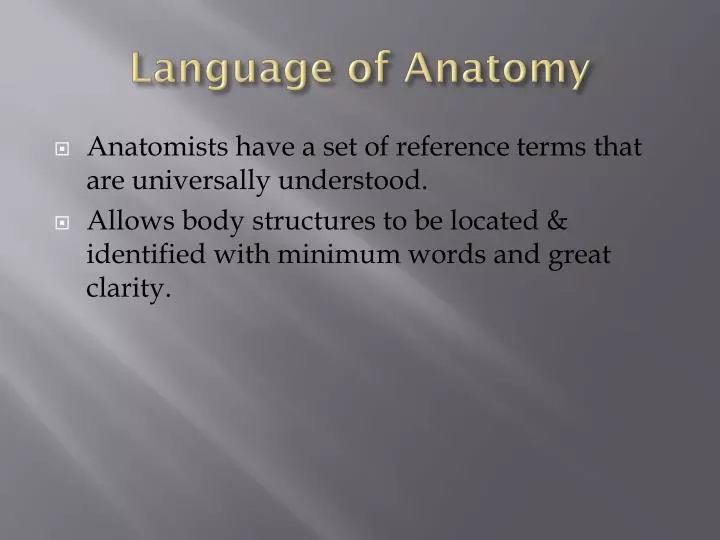 language of anatomy