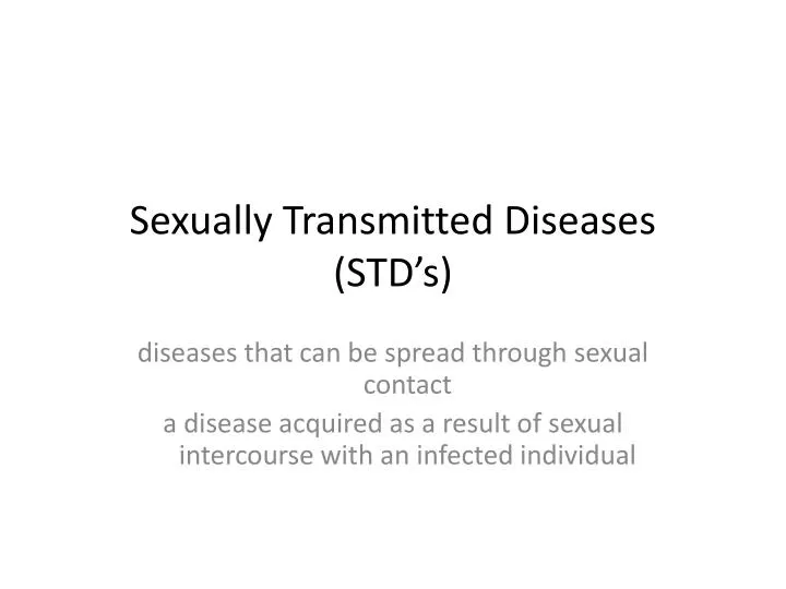 sexually transmitted diseases std s