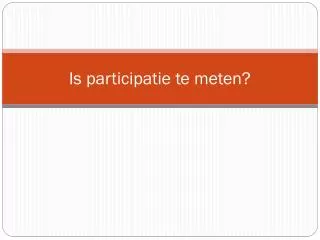 is participatie te meten
