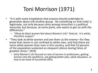 Toni Morrison (1971)