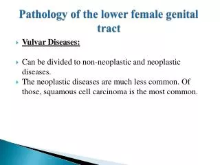 pathology of the lower female genital tract