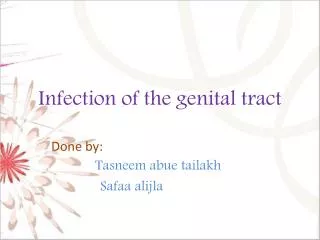 Infection of the genital tract
