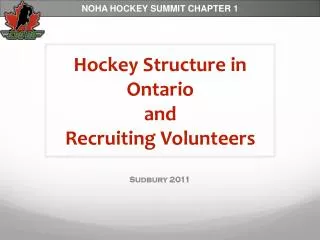 Hockey Structure in Ontario and Recruiting Volunteers