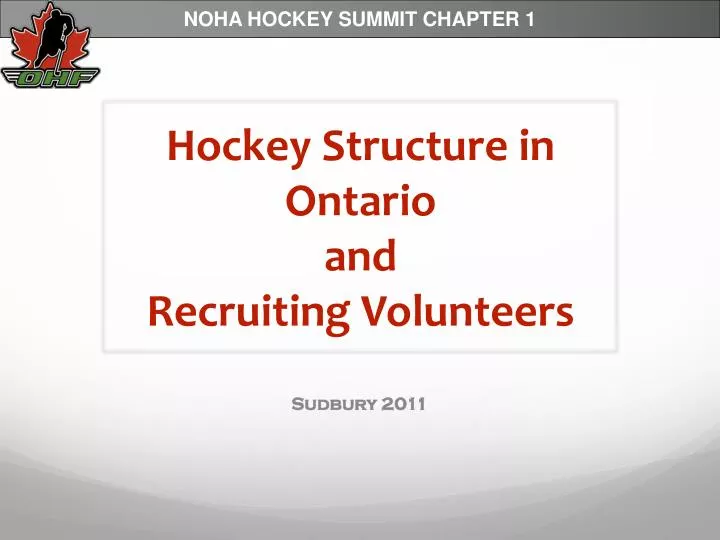 hockey structure in ontario and recruiting volunteers