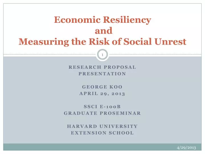 economic resiliency and measuring the risk of social unrest