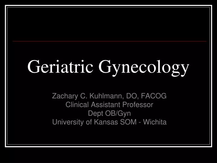 geriatric gynecology
