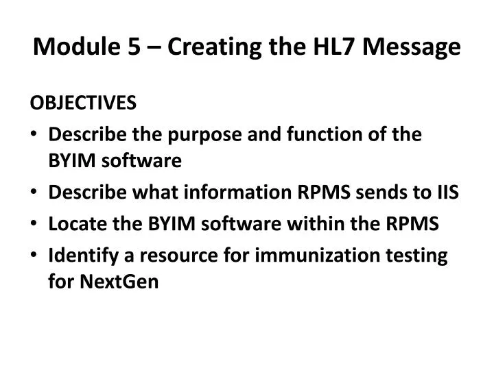 module 5 creating the hl7 message