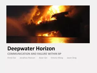 Deepwater Horizon COMMUNICATION AND FAILURE WITHIN BP