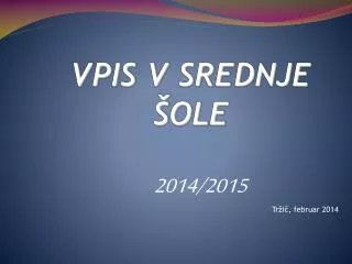 vpis v srednje ole