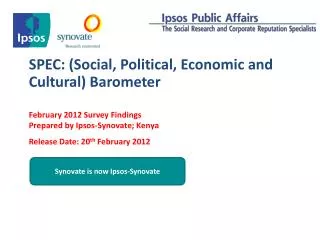 SPEC: (Social, Political, Economic and Cultural) Barometer