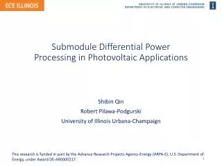 Submodule Differential Power Processing in Photovoltaic Applications