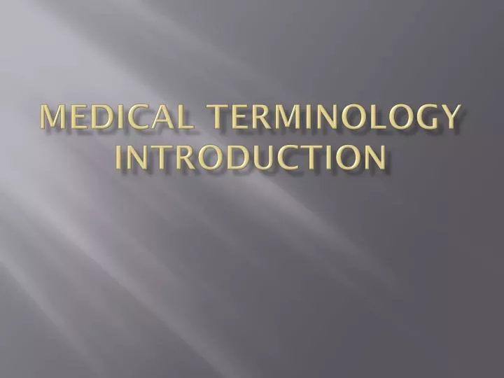 medical terminology introduction
