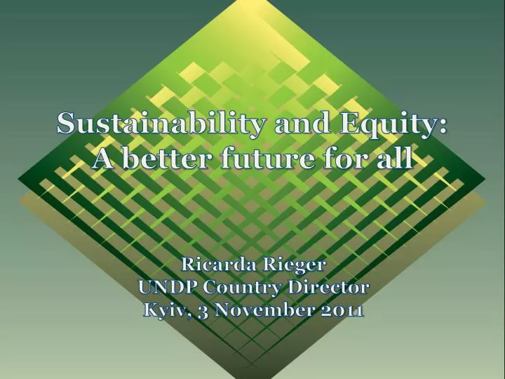 sustainability and equity a better future for all