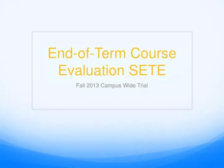 end of term course evaluation sete