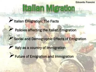 Italy as a country of Immigration