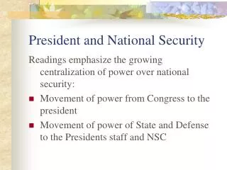 President and National Security