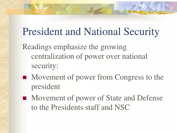 president and national security