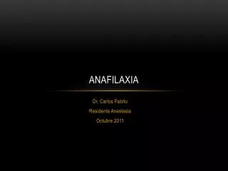 anafilaxia