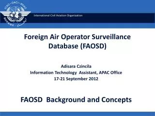Foreign Air Operator Surveillance Database (FAOSD)