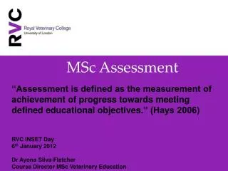 MSc Assessment