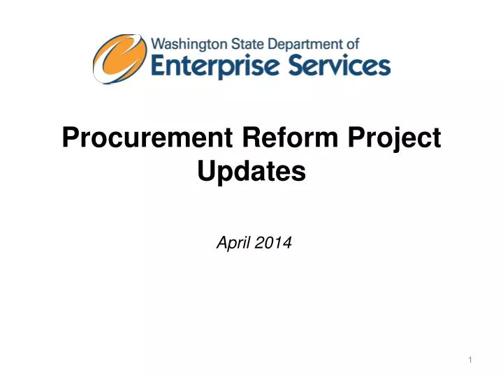 procurement reform project updates