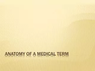 Anatomy of a medical term