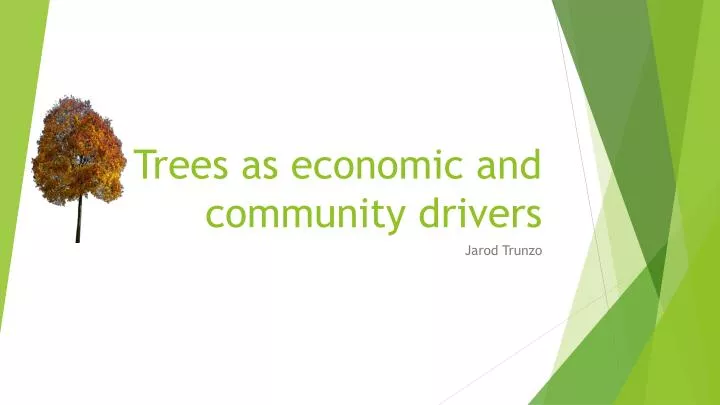 trees as economic and community drivers