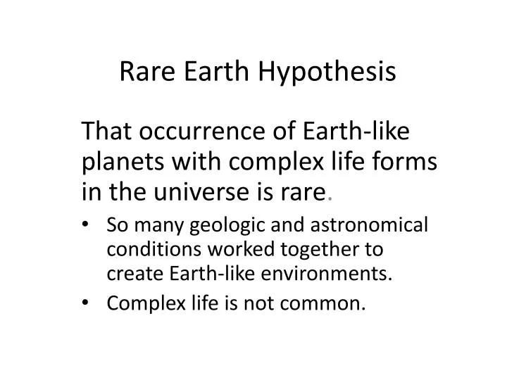 rare earth hypothesis
