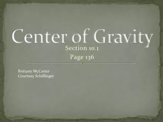 Center o f Gravity