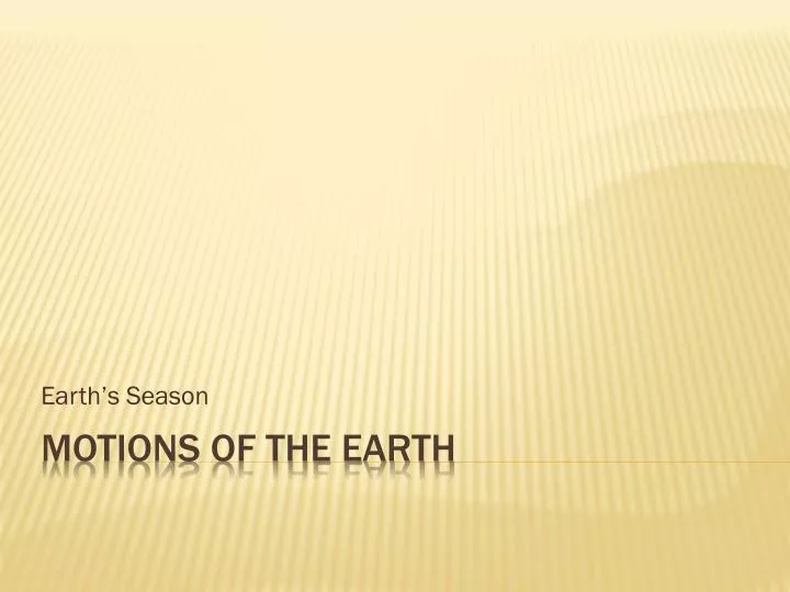 earth s season