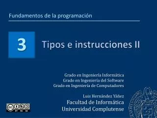 tipos e instrucciones ii