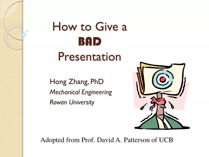 how to give a bad presentation