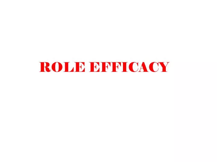 role efficacy