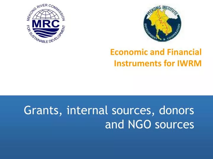 economic and financial instruments for iwrm