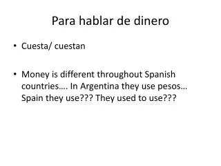 para hablar de dinero